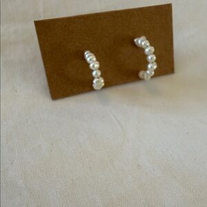 Elegant Pearl Hoop Earrings